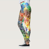 Kleurrijk Festive Floating Tegel Artwork Leggings (Links)