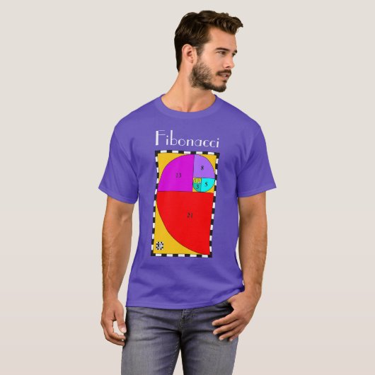 Kleurrijk Fibonacci Spiraal T-shirt (Voorkant volledig)