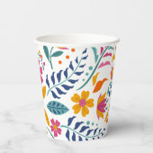 Kleurrijk Fiesta Floral Baby shower Papieren Bekers (Achterkant)