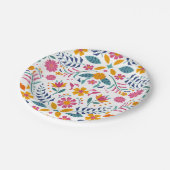 Kleurrijk Fiesta Floral Baby shower Papieren Bordje (Gekanteld)
