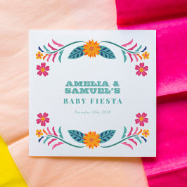 Kleurrijk Fiesta Floral Baby shower Servet
