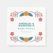 Kleurrijk Fiesta Floral Baby shower Servet (Voorkant)