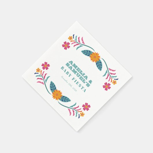Kleurrijk Fiesta Floral Baby shower Servet (Hoek)