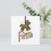 Kleurrijk Fiesta Piñata Feestelijk  Save The Date (Staand voorkant)