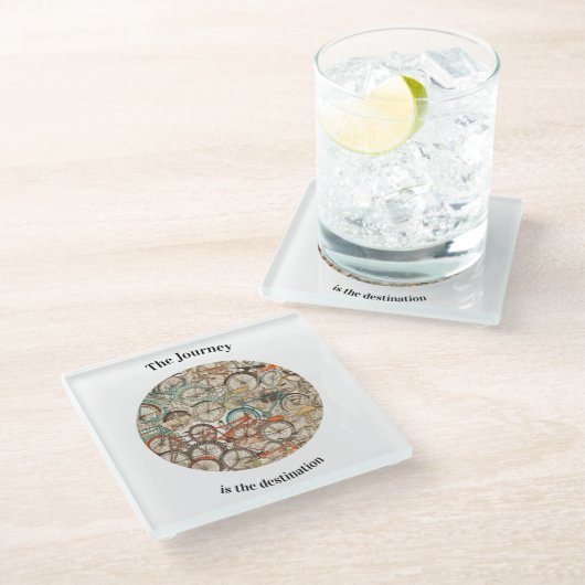 Kleurrijk Fietspatroon aanpasbaar Glazen Onderzetter (Schuin)