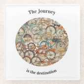 Kleurrijk Fietspatroon aanpasbaar Glazen Onderzetter (Voorkant)