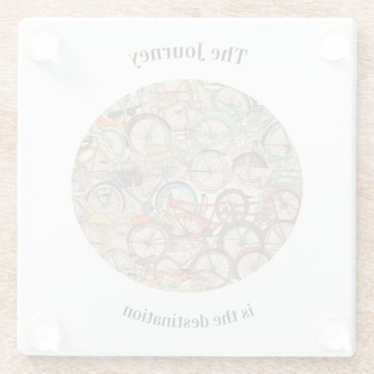 Kleurrijk Fietspatroon aanpasbaar Glazen Onderzetter (Achterkant)