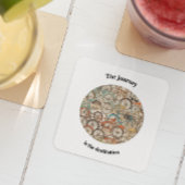 Kleurrijk Fietspatroon aanpasbaar Glazen Onderzetter