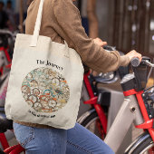 Kleurrijk Fietspatroon aanpasbaar Tote Bag