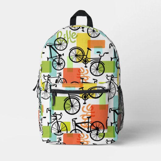 Kleurrijk fietspatroon Abstract geometrisch Bedrukte Rugzak (Voorkant)