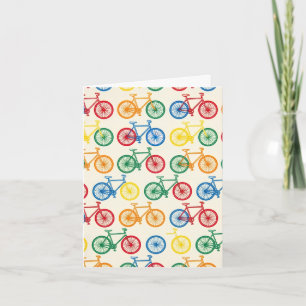 Kleurrijk Fietspatroon Nordic Design Kussen Notitiekaartje