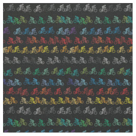Kleurrijk fietspatroon op zwart weefsel stof