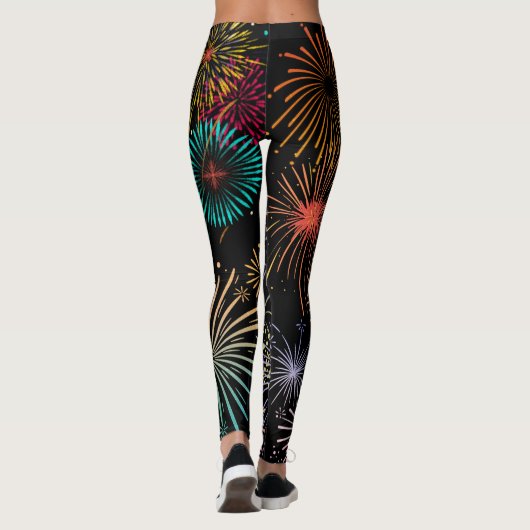 Kleurrijk Fireworks grafisch ontwerp Leggings (Achterkant)