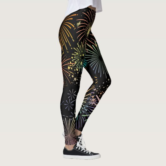 Kleurrijk Fireworks grafisch ontwerp Leggings (Rechts)