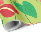 Kleurrijk flamingo bloemen patroon omhulsel papier (Rol Hoek)