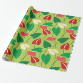 Kleurrijk flamingo bloemen patroon omhulsel papier (Uitgerold)