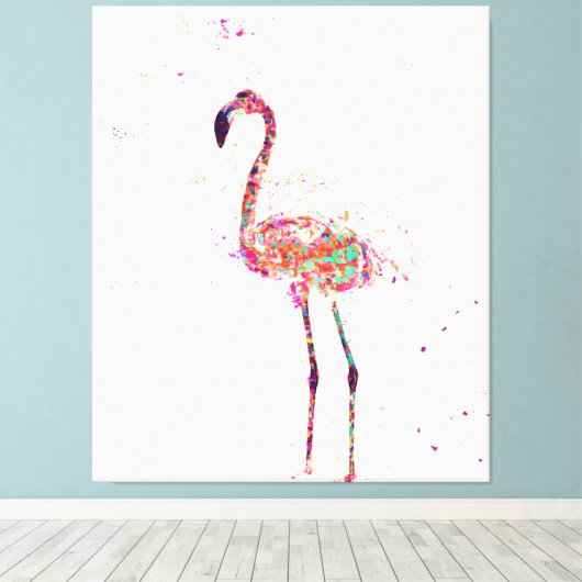 Kleurrijk Flamingo Print Art Gift Lover (Insitu (Houten vloer))