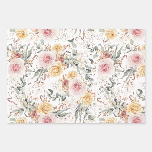 Kleurrijk flesje Botanische Waterverf Patroon Inpakpapier Vel (Voorkant 3)