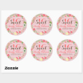 Kleurrijk flesje met roze zoete 16 ronde sticker (Vel)