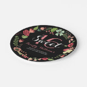 Kleurrijk flesje met zwarte zoete 16 papieren bordje (Gekanteld)