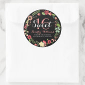 Kleurrijk flesje met zwarte zoete 16 ronde sticker (Tas)