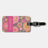 Kleurrijk flessenpatroon - Aangepaste naam Bagagelabel (Voorkant horizontaal)