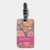 Kleurrijk flessenpatroon - Aangepaste naam Bagagelabel (Voorkant verticaal)