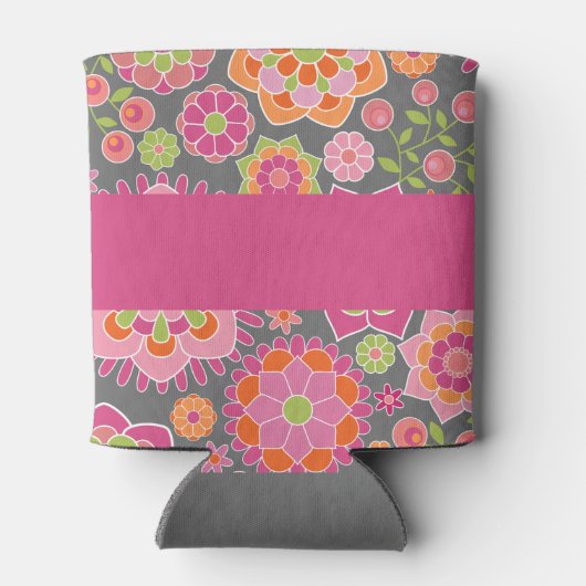 Kleurrijk flessenpatroon - Aangepaste naam Blikjeskoeler (Achterkant)