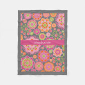 Kleurrijk flessenpatroon - Aangepaste naam Fleece Deken (Voorkant)