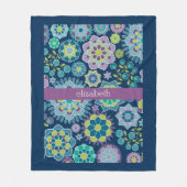 Kleurrijk flessenpatroon - Aangepaste naam Fleece Deken (Voorkant)