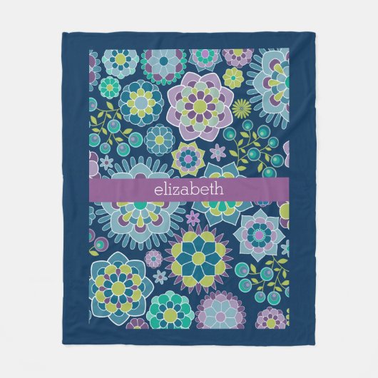 Kleurrijk flessenpatroon - Aangepaste naam Fleece Deken (Voorkant)