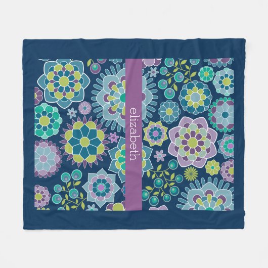 Kleurrijk flessenpatroon - Aangepaste naam Fleece Deken (Voorkant (Horizontaal))