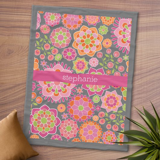 Kleurrijk flessenpatroon - Aangepaste naam Fleece Deken