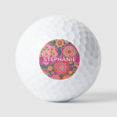 Kleurrijk flessenpatroon - Aangepaste naam Golfballen (Voorkant)