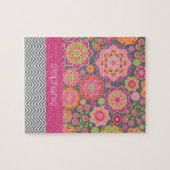 Kleurrijk flessenpatroon - Aangepaste naam Legpuzzel (Horizontaal)