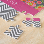 Kleurrijk flessenpatroon - Aangepaste naam Legpuzzel (Zijkant)