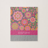 Kleurrijk flessenpatroon - Aangepaste naam Legpuzzel (Verticaal)