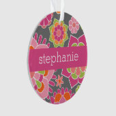 Kleurrijk flessenpatroon - Aangepaste naam Ornament (voorkant)