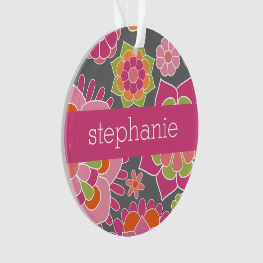 Kleurrijk flessenpatroon - Aangepaste naam Ornament (voorkant)