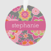 Kleurrijk flessenpatroon - Aangepaste naam Ornament (voorkant)