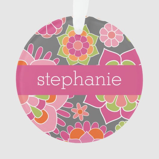 Kleurrijk flessenpatroon - Aangepaste naam Ornament (voorkant)