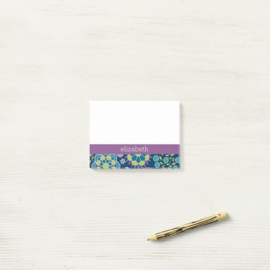 Kleurrijk flessenpatroon - Aangepaste naam Post-it® Notes (Op bureau)