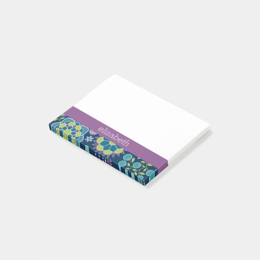 Kleurrijk flessenpatroon - Aangepaste naam Post-it® Notes (Schuin)