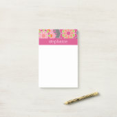 Kleurrijk flessenpatroon - Aangepaste naam Post-it® Notes (Op bureau)