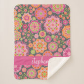 Kleurrijk flessenpatroon - Aangepaste naam Sherpa Deken (Voorkant)