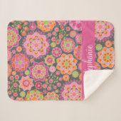 Kleurrijk flessenpatroon - Aangepaste naam Sherpa Deken (Voorkant (horizontaal))