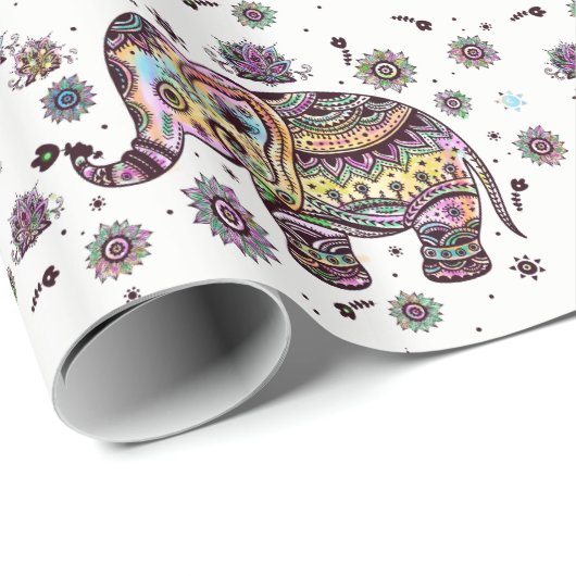Kleurrijk flessenpatroon Elephant Pattern Cadeaupapier (Rol Hoek)