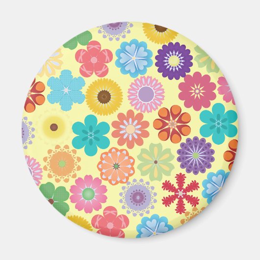 Kleurrijk flessenpatroon met meisjesventilator magneet (Voorkant)