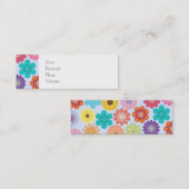 Kleurrijk flessenpatroon met meisjesventilator mini visitekaartje (Voorkant / Achterkant)