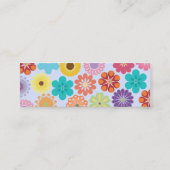 Kleurrijk flessenpatroon met meisjesventilator mini visitekaartje (Achterkant)